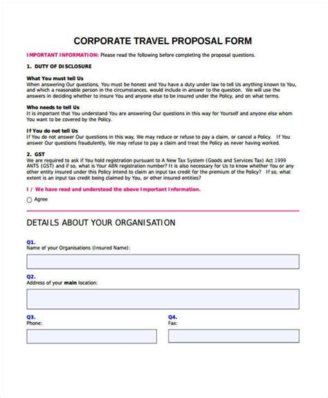 Business Trip Proposal Template